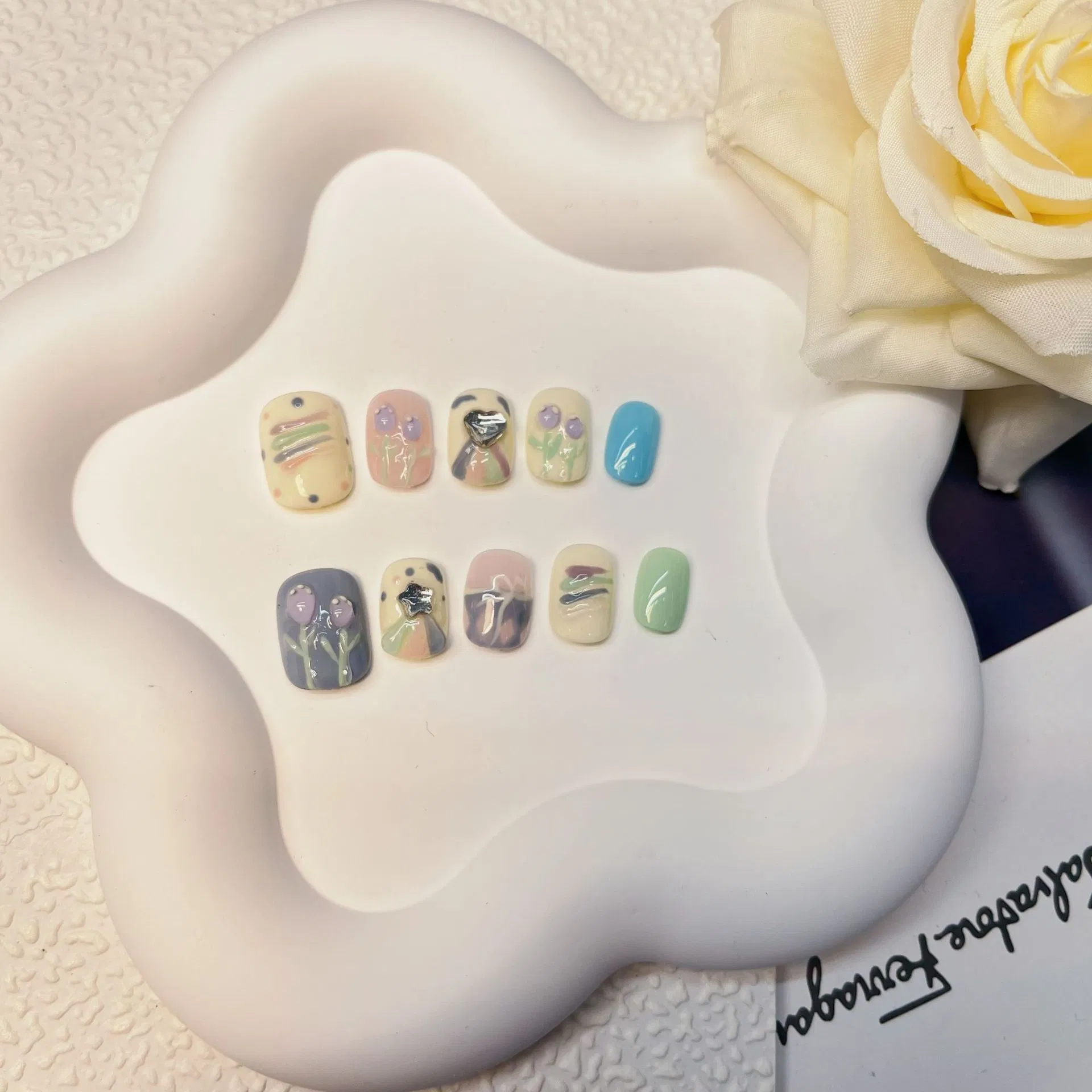 Private Label Handmade Press on Nails Short Almond Square Fake Nails