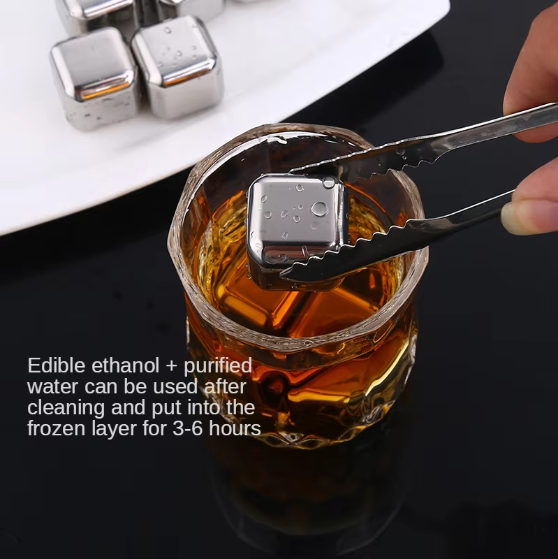 Набор стальных кубиков для виски, 6 шт