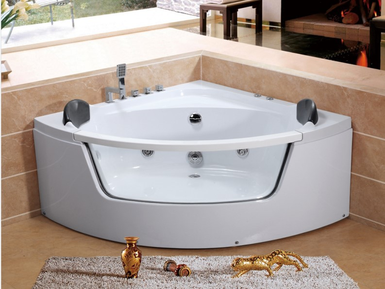 Угловая акриловая ванна с гидромассажем