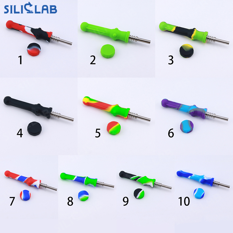 Nc DAB Straw Mini Straight Cylinder Smoke Collector Filter Smoking Pipe with 14mm Titanium Nail