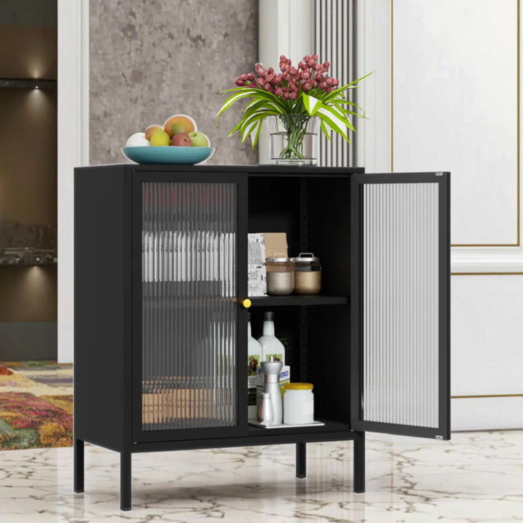 Шкаф скандинавский стиль металл стекло