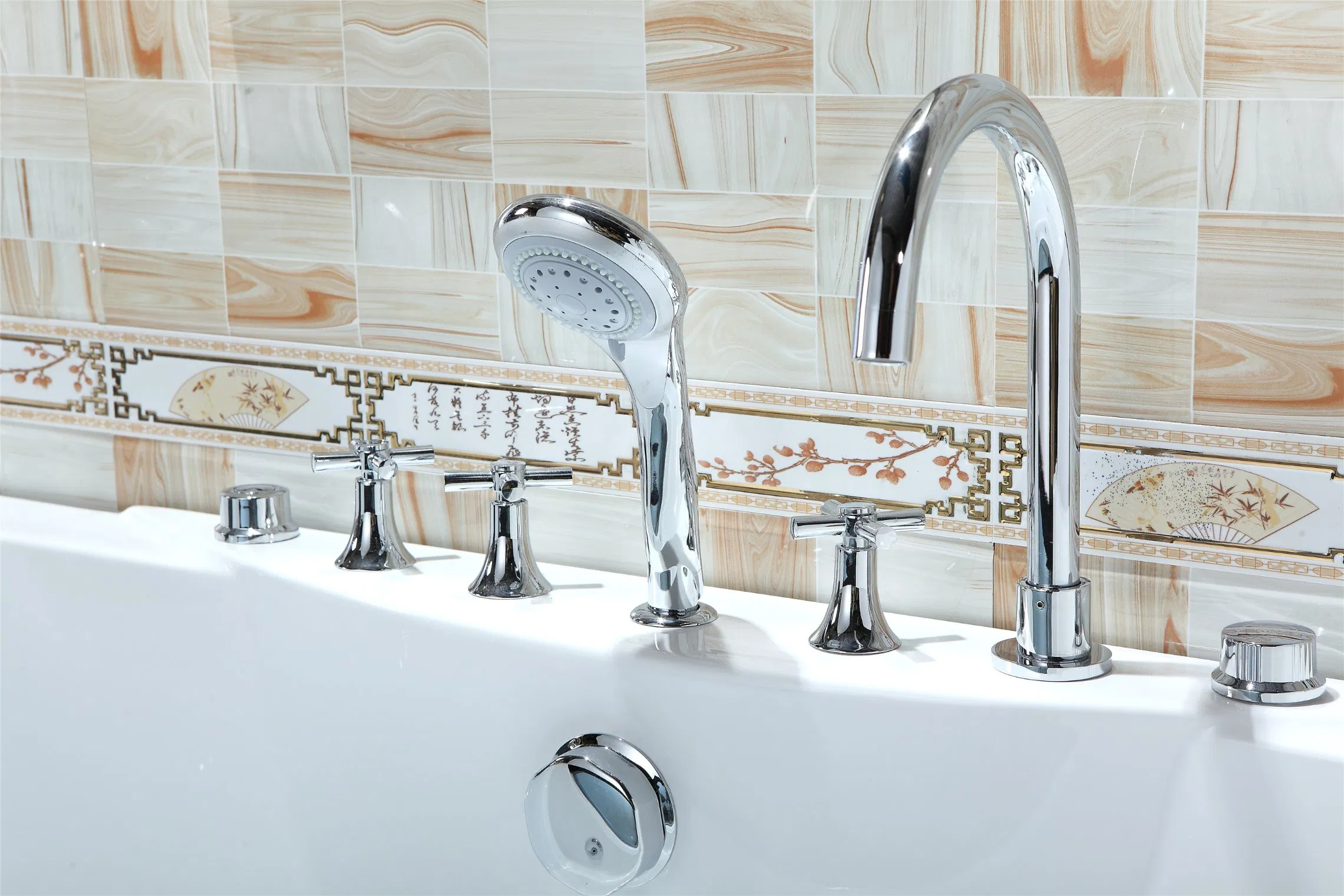 Угловая акриловая ванна с гидромассажем BOSTANA