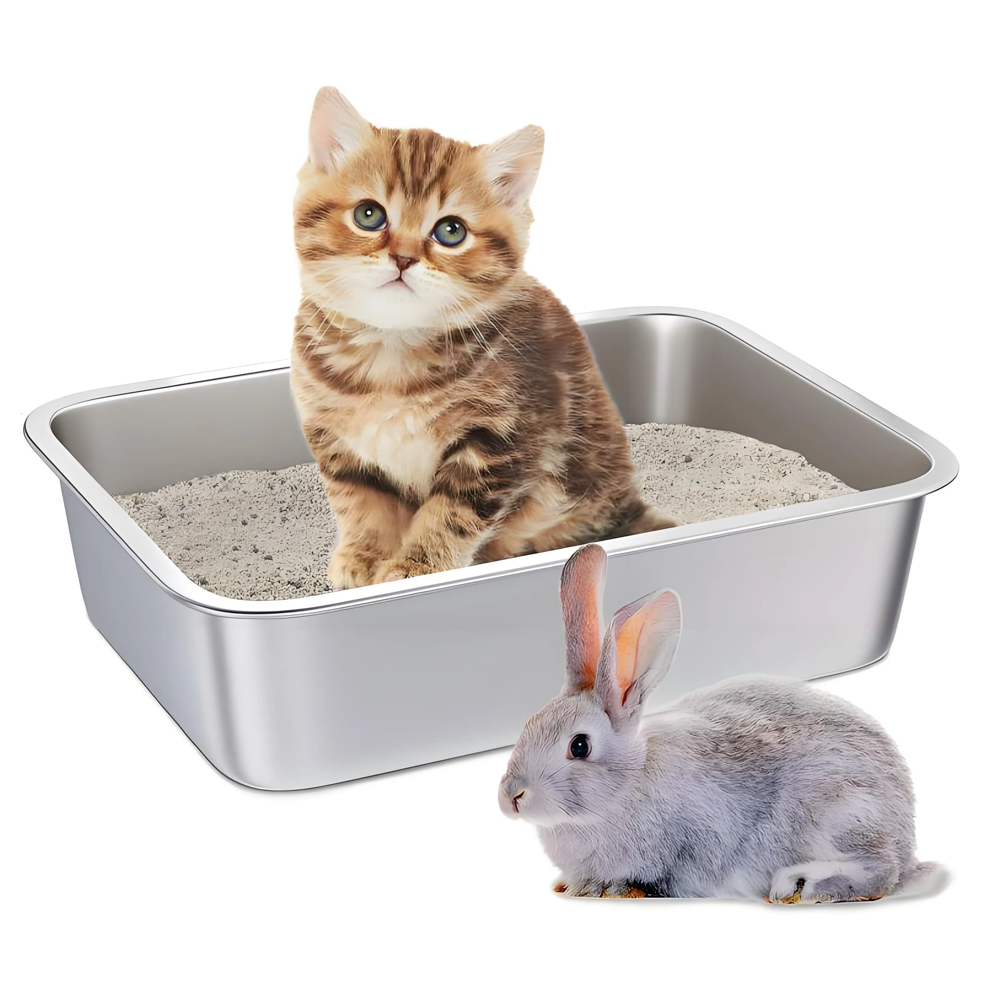 Effortless Cat Cleaning Station with Durable Stainless Steel Finish