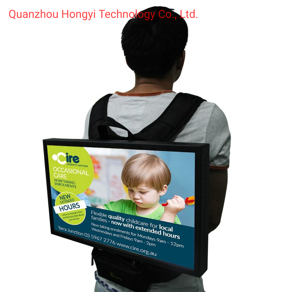 Outdoor LCD Advertising Touch Screen Digital Advertising Display Board Portable Digital Signage Backpack Video Player Machine