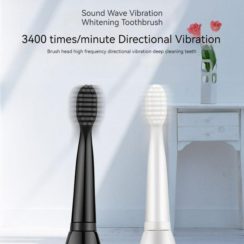 Sonic Soft Bristles Tongue Cleaner Remove Bacteria Floss Tip Battery Powered Toothbrush