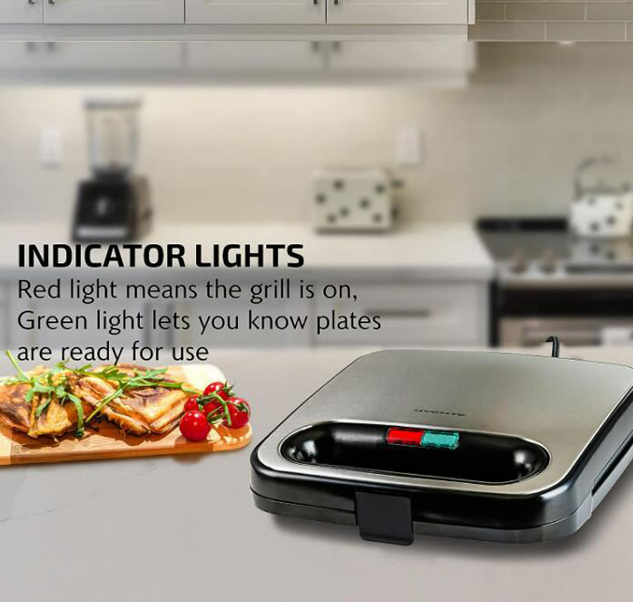 Electric Sandwich Maker with Non-Stick Plates