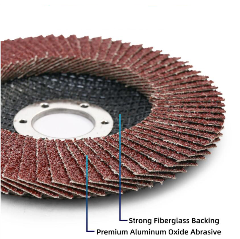 100*16mm 4 Inch 60 Grit Zirconia Abrasive Red Sand 90# Plastic Cover Flap Disc
