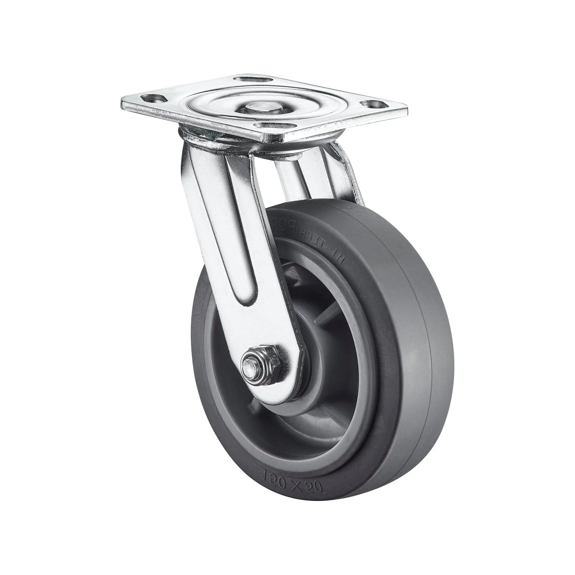 100mm125mm150mm200mm Fixed Industrial TPR Silent Caster with 115*100 Top Plate