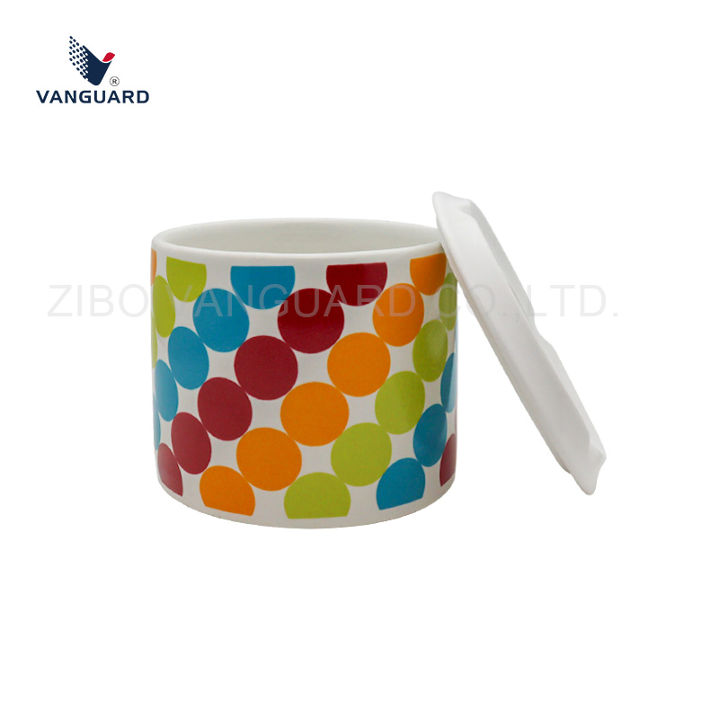 Promotion Outdoor Ashtray Round Custom Printing Ceramic Smoking Ashtray with Lid