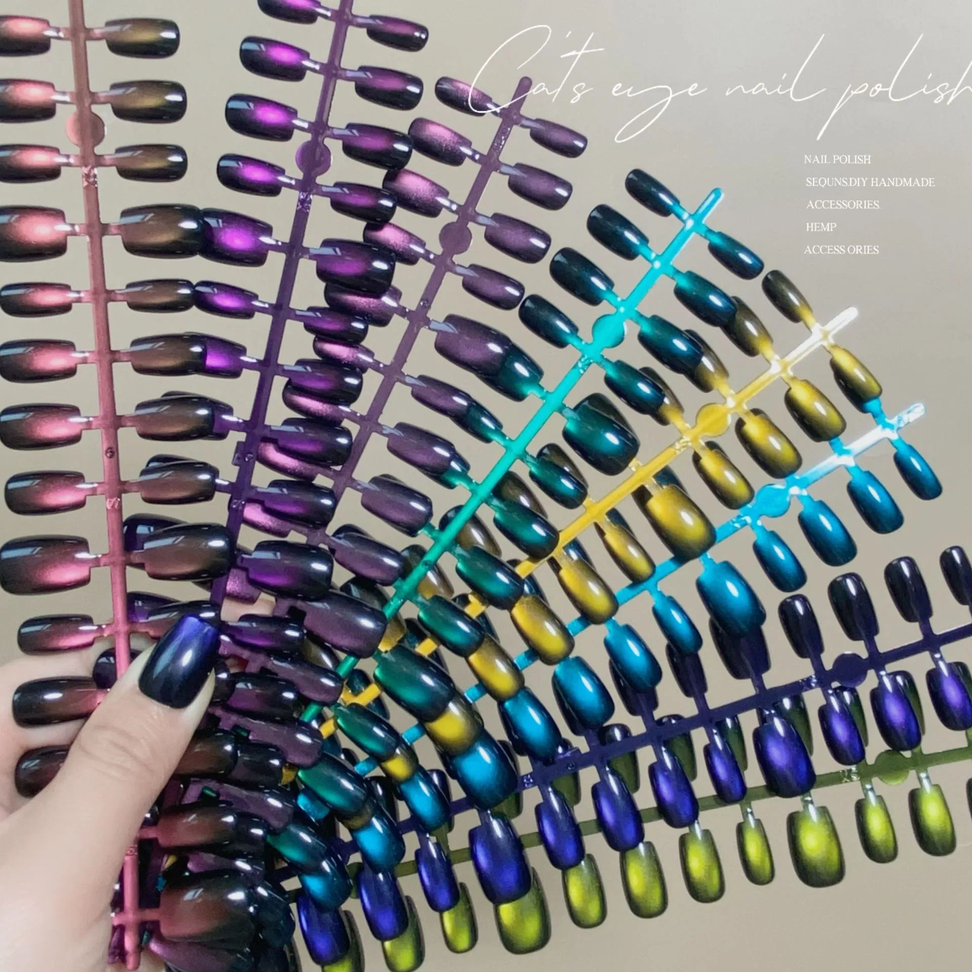 Beginner Friendly Magnetic Press on Nails Lightweight ABS Press on Nails