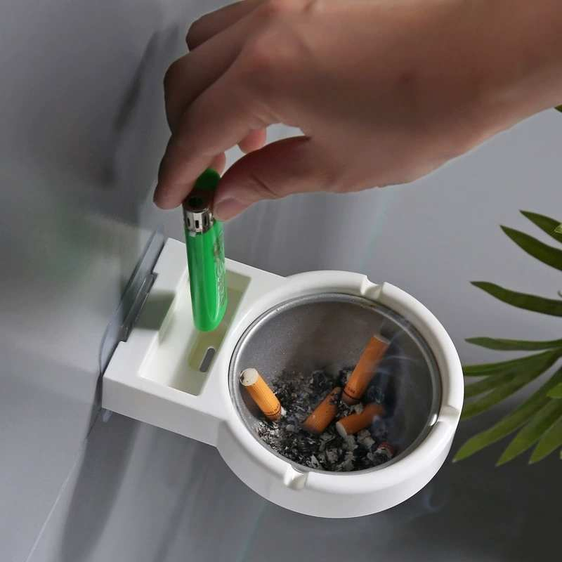 Nordic Style Stainless Steel Ashtray Wall Mounted Creative Metal Storage Rack