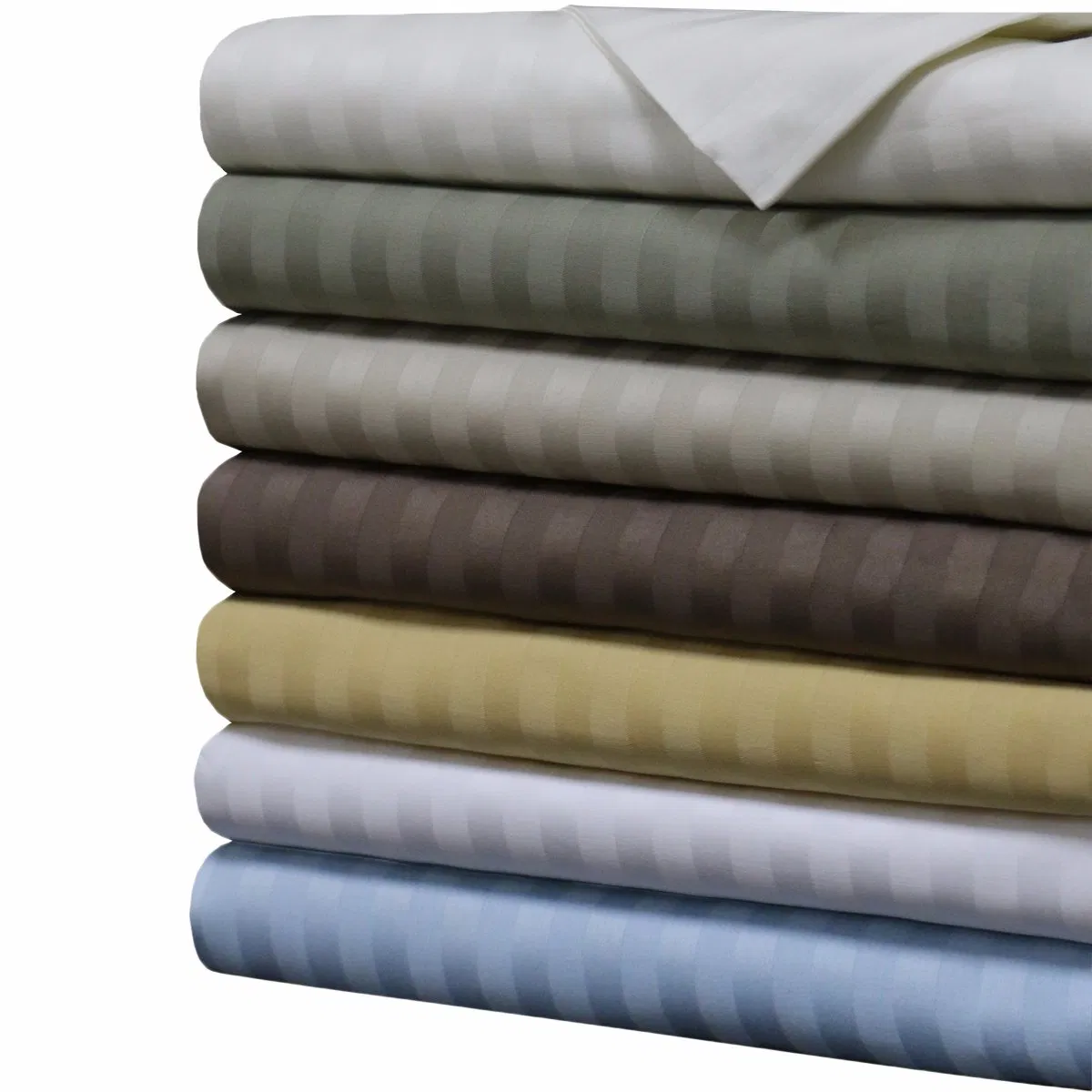 Solid Color 100% Cotton Striped Bed Linen Hotel Bedding Factory