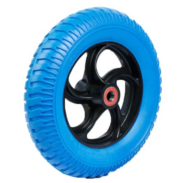 12 Inch Solid Rubber Wheelchair Driving Wheel with Keyway Bearing for Elderly Bicycles Electric Shopping Cart