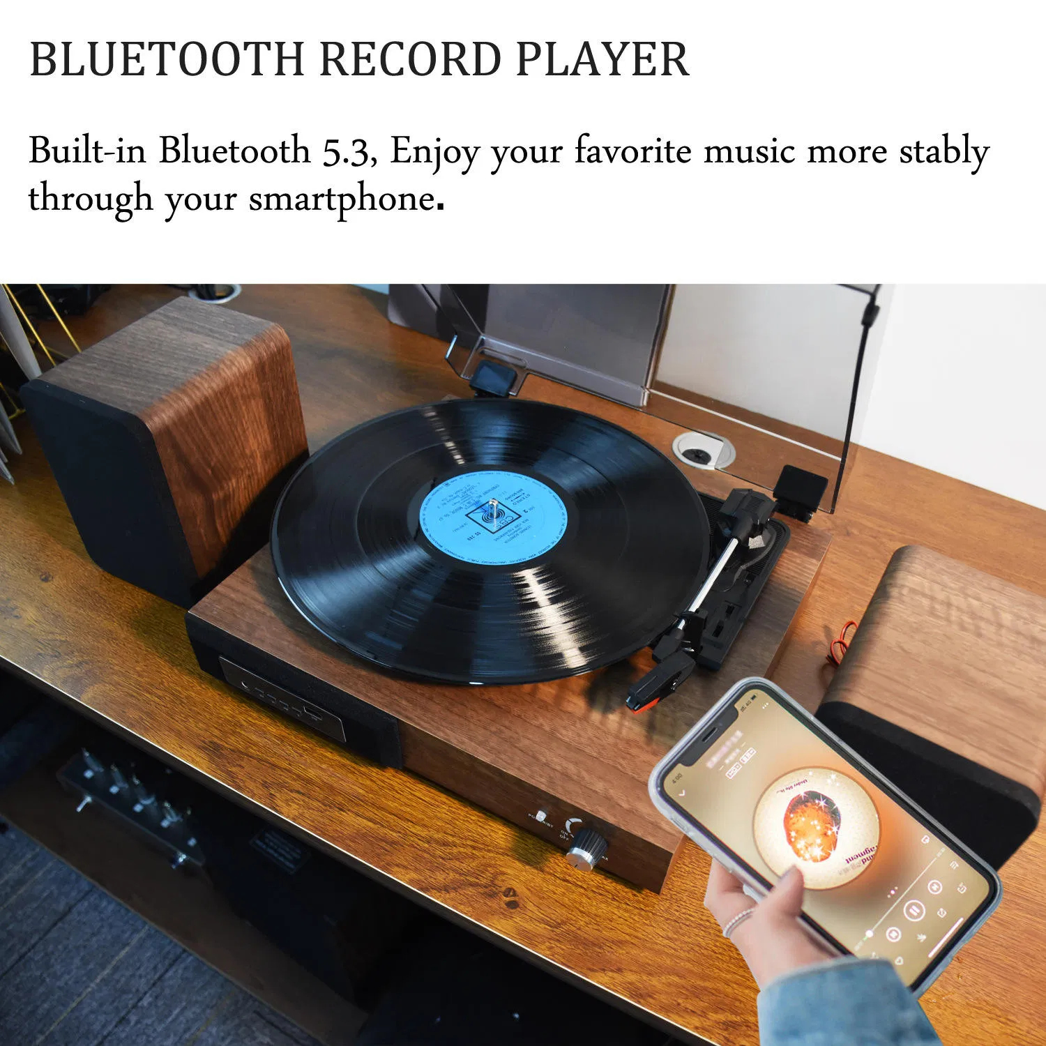 Ретро-проигрыватель винила с Bluetooth и AUX