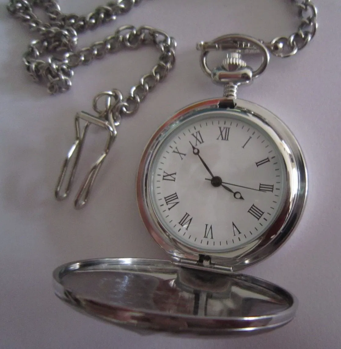 47mm Classic Stainless Steel Pocket Watches with Japan Quartz Movt