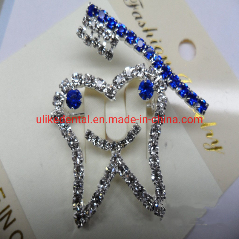 Dental Gift Dental Product Sparkly Crystal Tooth Shape Brooch