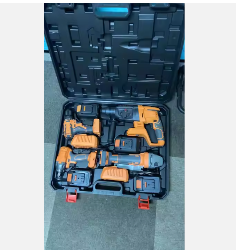 High Quality 4-Piece Hammer Drill Set and Impact Wrench Combo