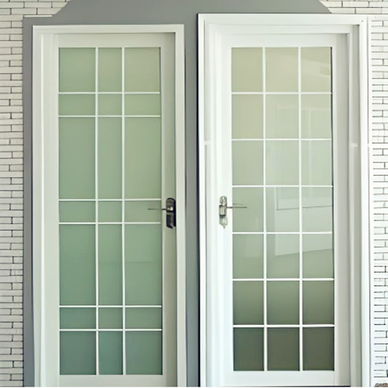 Elegant European Style Double Tempered Glass UPVC Bathroom Door