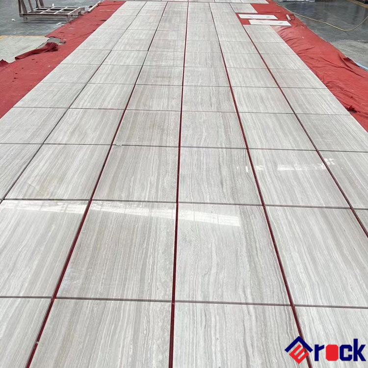 High Quality Honed White Wooden Marble Floor Tiles and Wall Tiles for Hotel Decoration