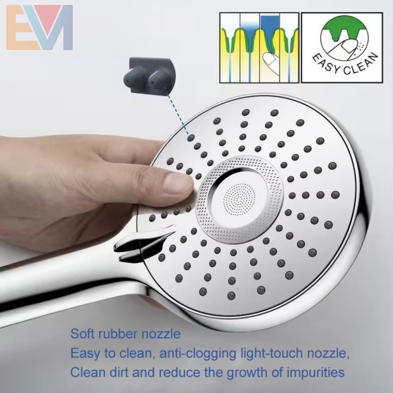 Bathroom Accessories PP Cottohigh Pressure Handheld Sprayer 3 Function Water Saving Shower Head