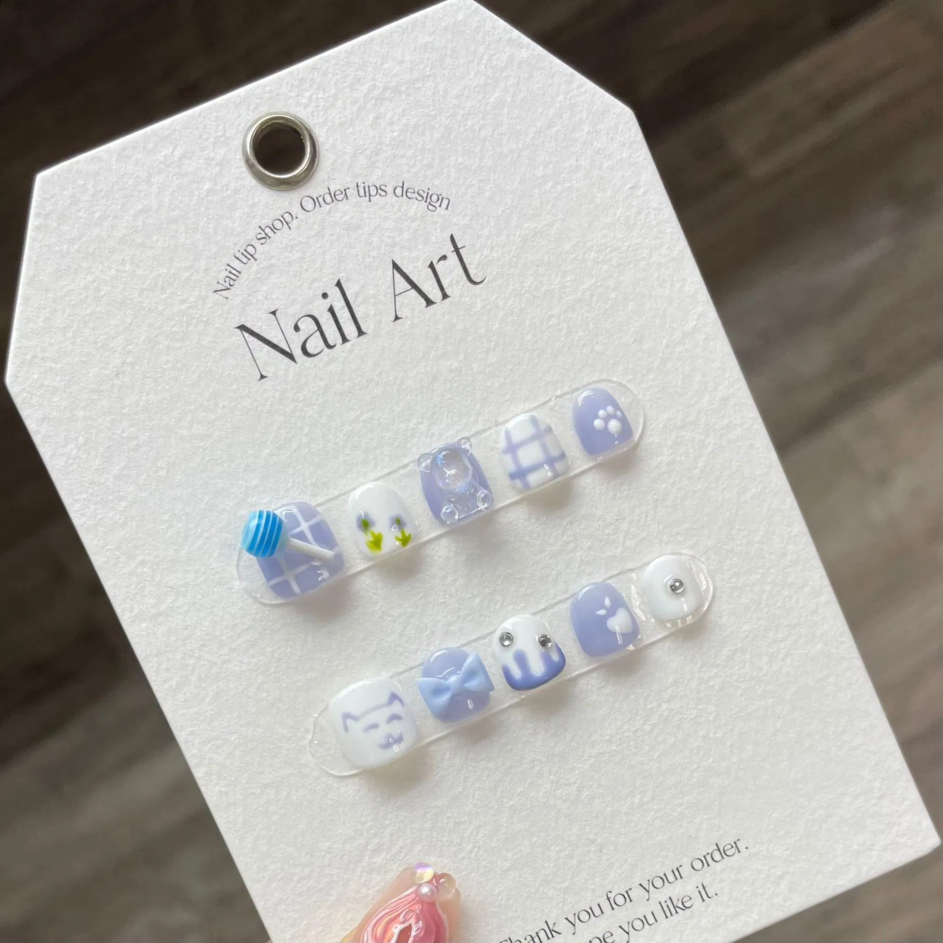 Children Removable Nail Stickers for Aged 3-10 Wear Handmade False Nails