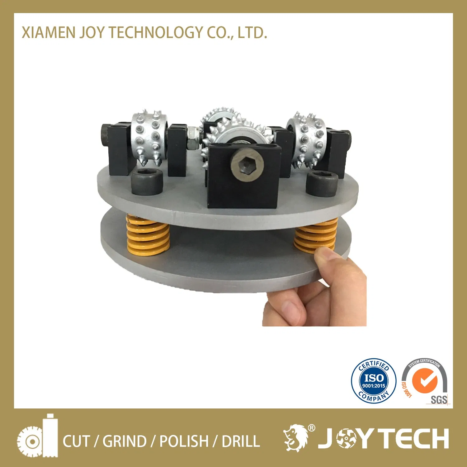 Joy Tech Diamond Cutting Tool Concrete Floor Grinding Wheel Abrasive Tooling 7 Inch 180mm Bush Hammer Plate for Hand Grinder (JOY-BHP-7BH)
