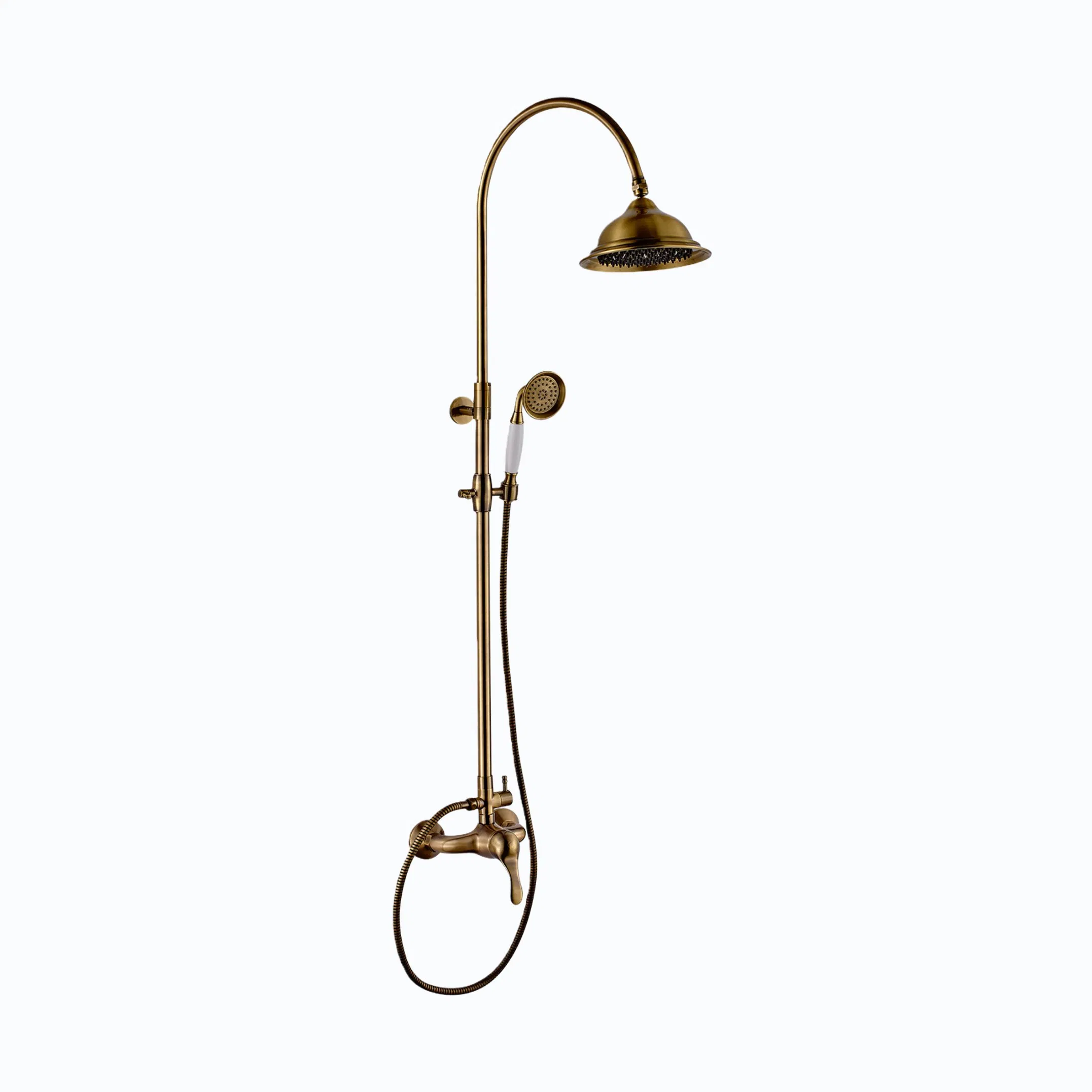 High Pressure Rain Shower Faucet Set Classic Style with Adjustable Shower Head Faucet System