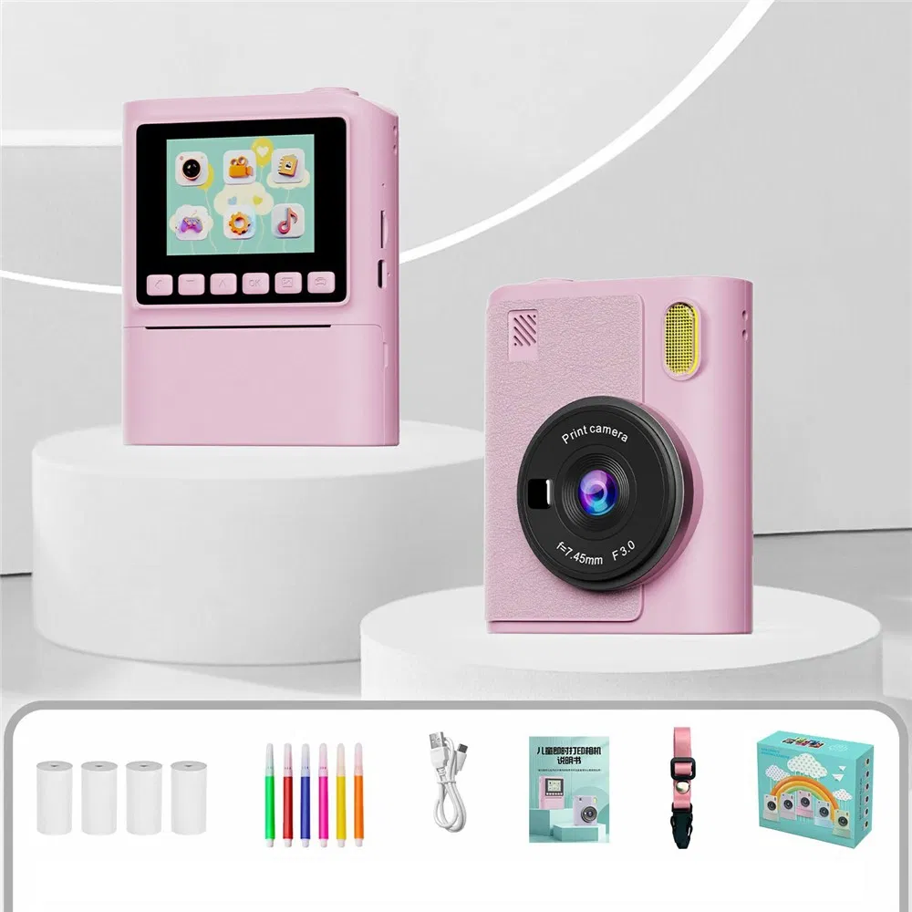 Z900 2.4 Inch Instant Print Camera Kids HD Video Recorder Support Monochrome Printing - Pink