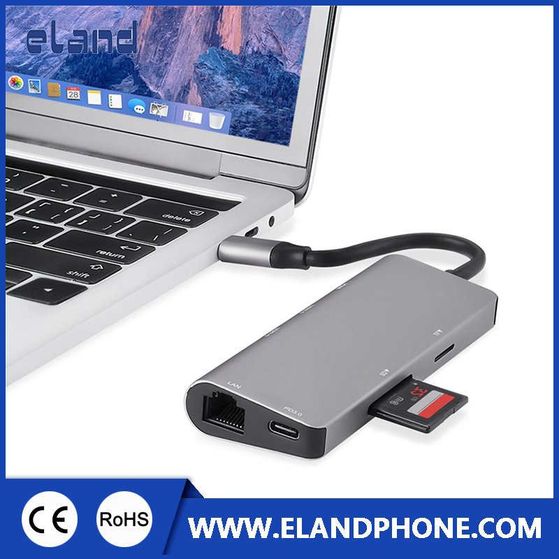 7 in 1USB-C Dock with Pd/USB/HDMI/SD/TF/RJ45 Adapter