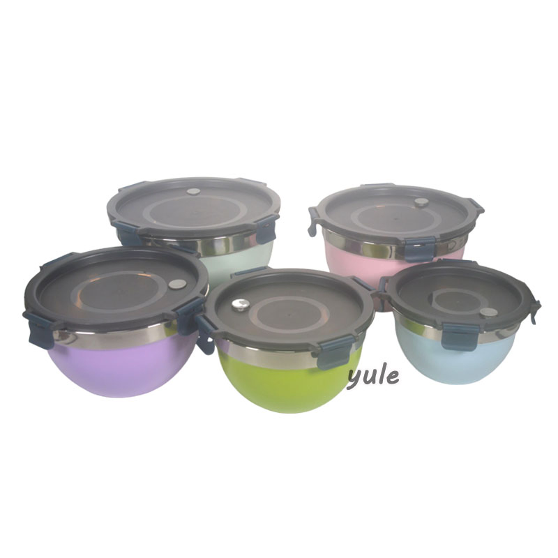 0.4mm Hot Sale New Products USA Salad Food Bowl with Measurement Line Personalized Stainless Steel Serving Mixing Bowl Fruit Ripening Bowl