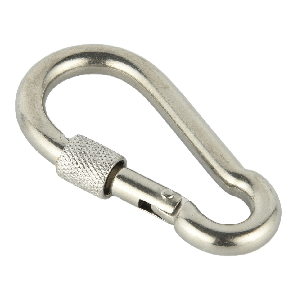Stainless Steel Snap Hook Carabiner 5#, Climbing Button Carabiner