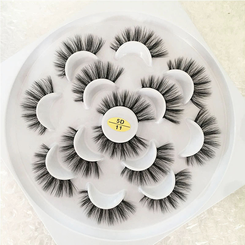 7 Pairs of Lotus Disk Multi Layer 3D Imitation Mink Fur Thick and Natural False Eyelashes
