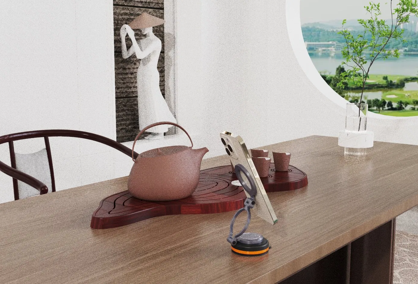 New Launched Zinc Alloy Vacuum Adsorption Mobile Phone Holder Quality Car Navigation Vacuum Magnet Suction Phone Mount