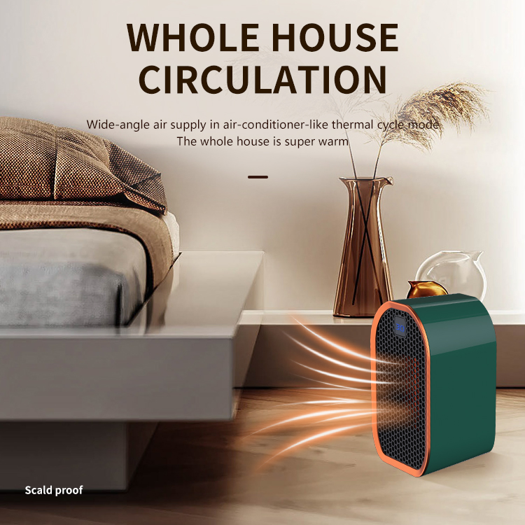 Portable Electric Heater Room Heating Stove Mini Household Radiator Remote Warmer Machine for Winter Desktop Heaters 1200W