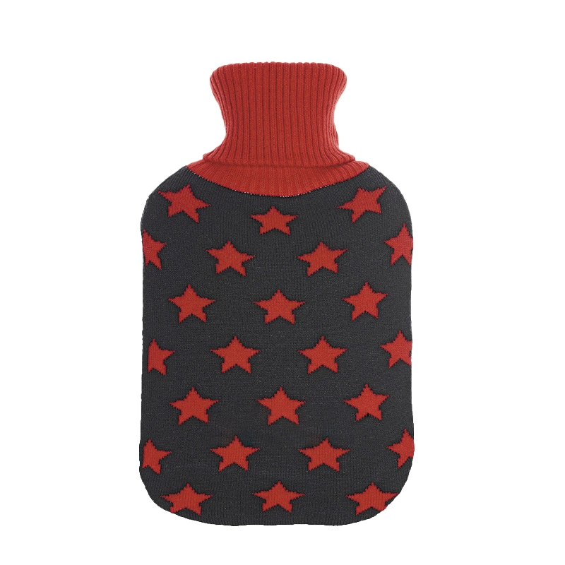 Fashion Popular Acrylic Star Jacquard Winter Outdoor Knit Hot Water Bottle Cover Bag Cover
