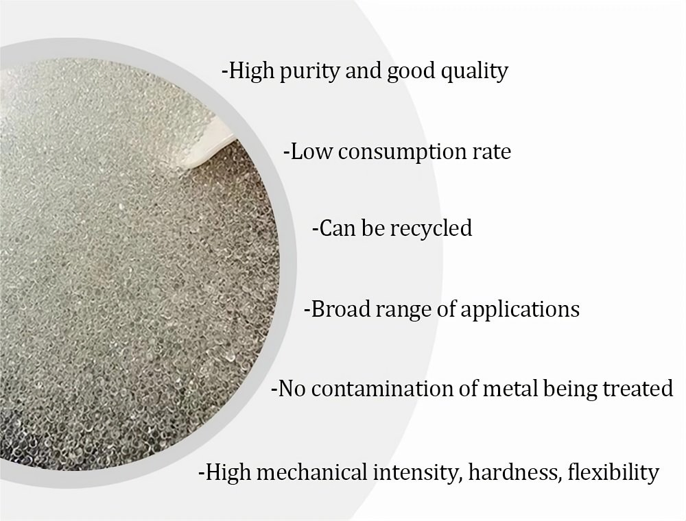 Transparent Glass Beads Sandblasting Abrasive Sand 200 Micron 300 Micron Glass Beads