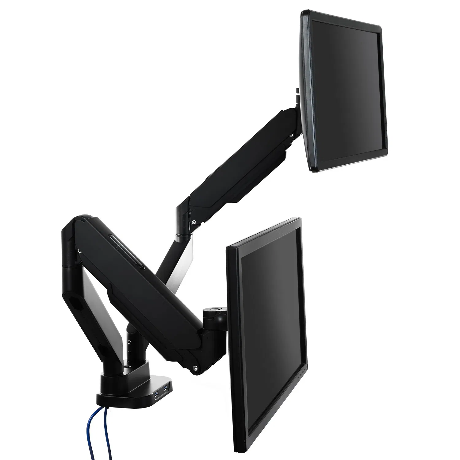 Кронштейн для двух мониторов черный