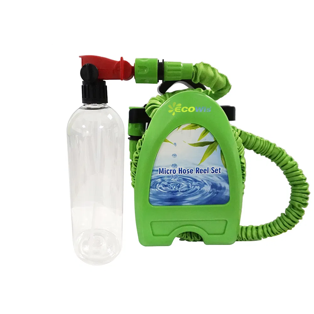 28/410mm Bottle Cap Thread Dilution Ratio 1: 25 Garden Car Wash Foam Sprayer with Expandable Garden Hose Reel