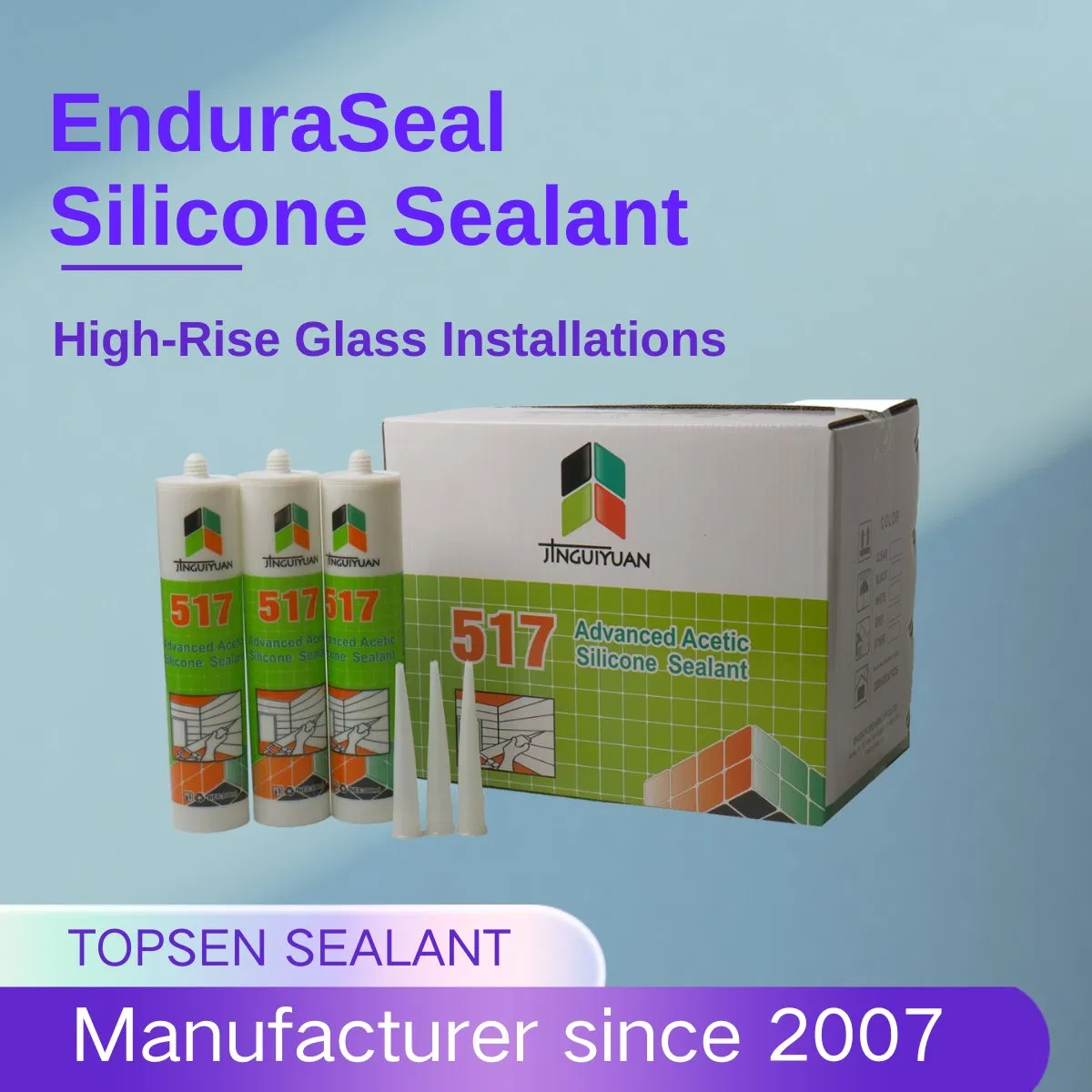 Topsen 517 Neutral-Cure General Silicone Sealant for Versatile Building Material Applications