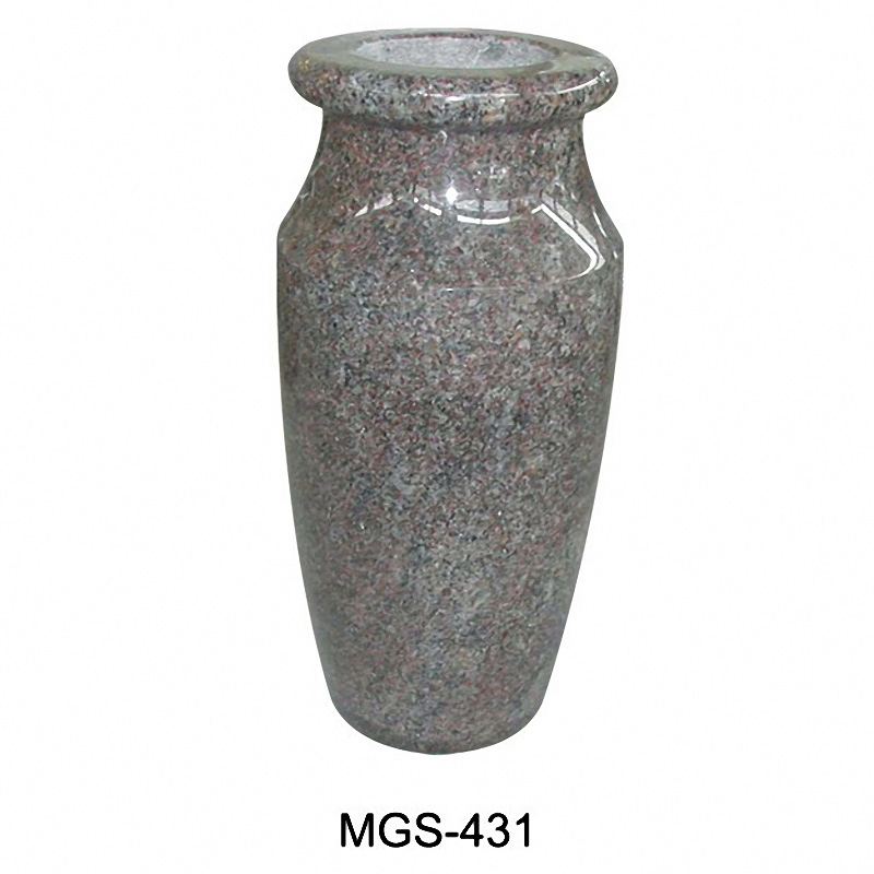 Granite Round Memorial Vase for Grave