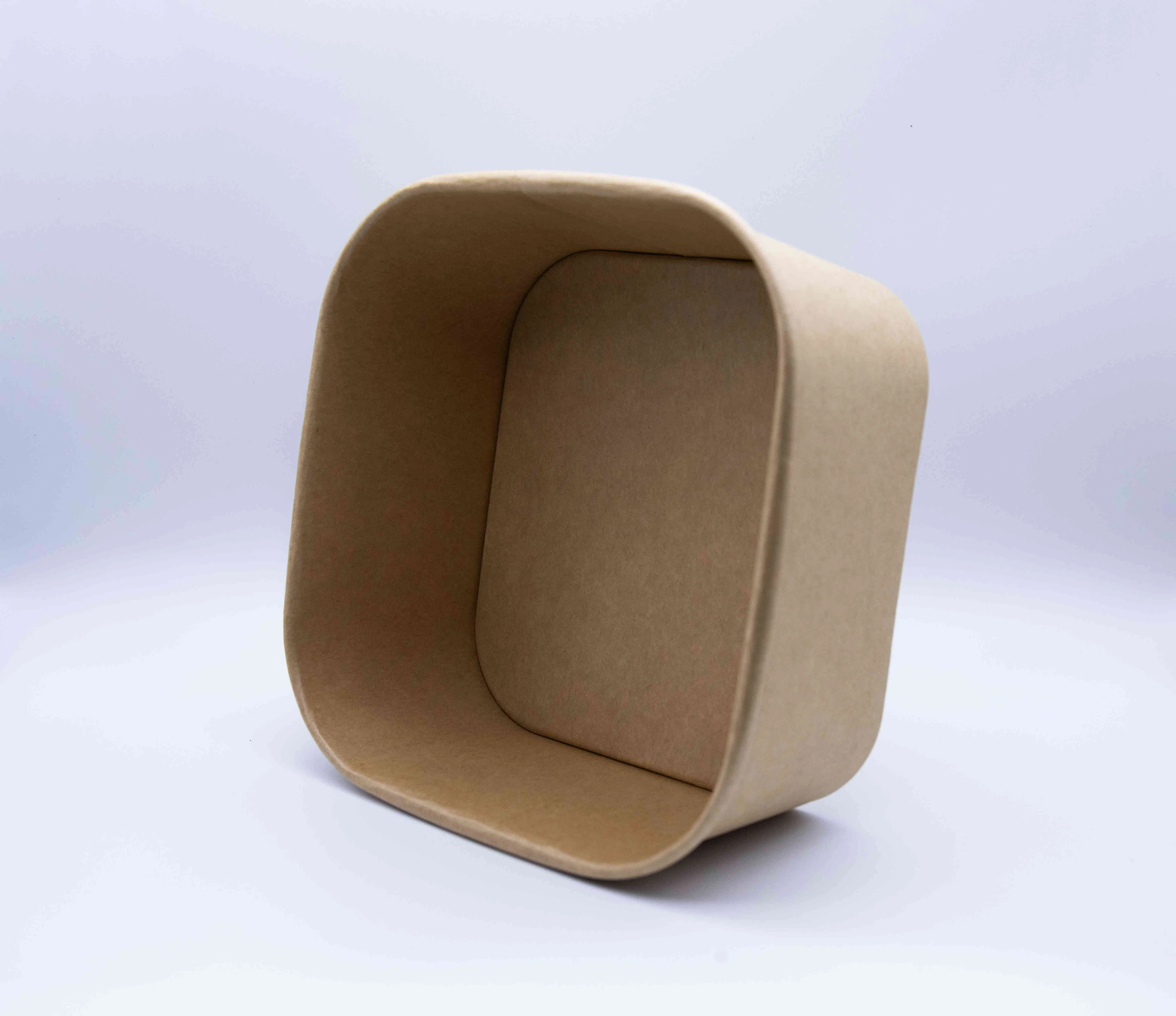 PE PLA Water-Based Coating Rectangular Square Paper Bowl Paper Food Box Container Packaging