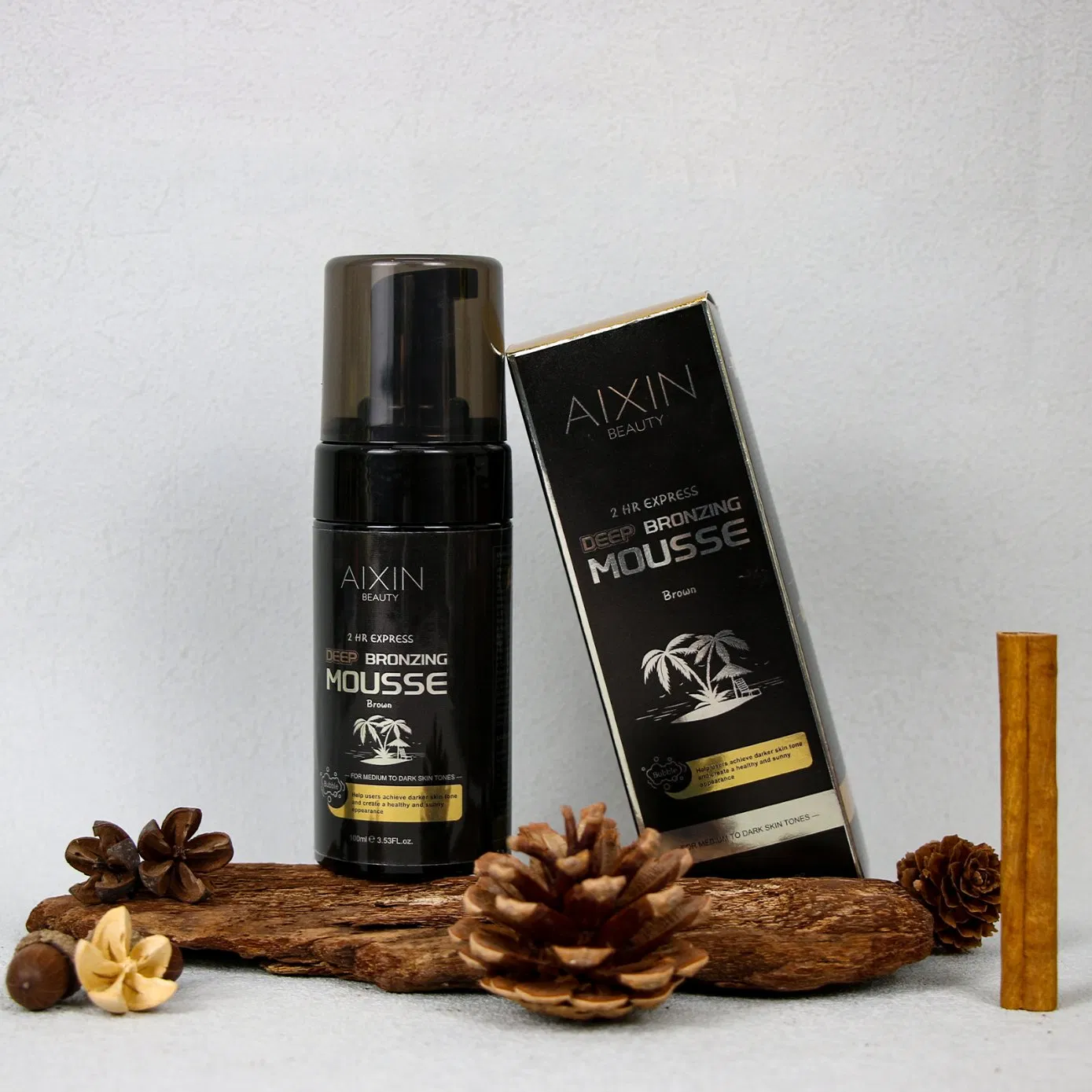 Beauty Cosmetics Premium Natural Self Tanning Mousse Dark Brown Tanning Mousse