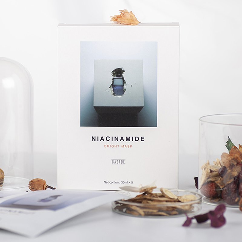 Private Label Nicotinamide Brightening Facial Sheet Mask Hydrating & Soothing Anti-Aging Treatment for Sensitive Skin Care Face Mask