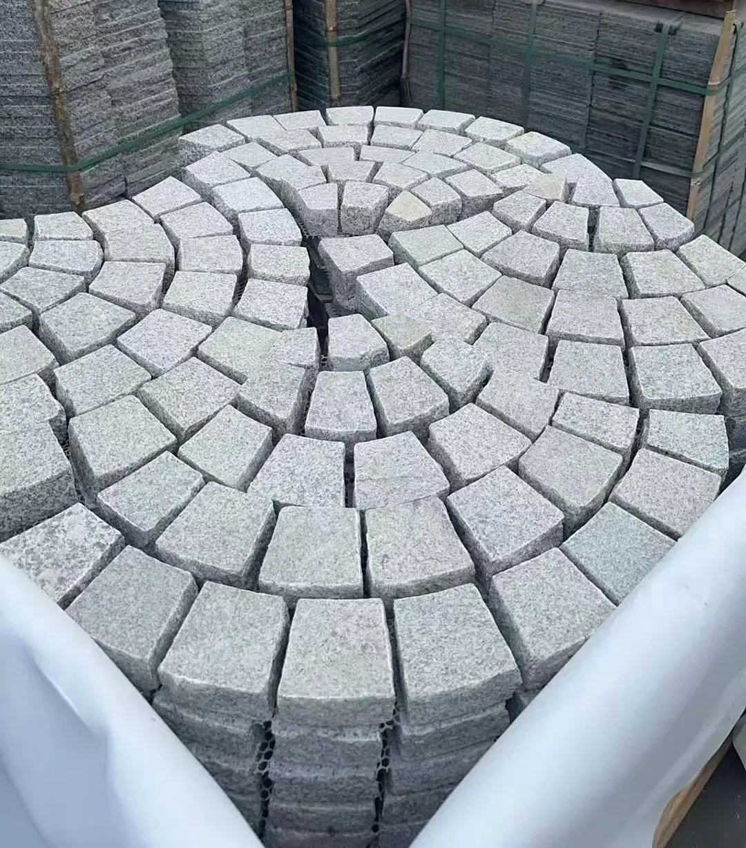 Natural split/flamed/bush-hammered/sandblasted/brushed Light Grey Granite Paver for garden/outdoor/outside landscape/floor/wall/pool tiles/slab