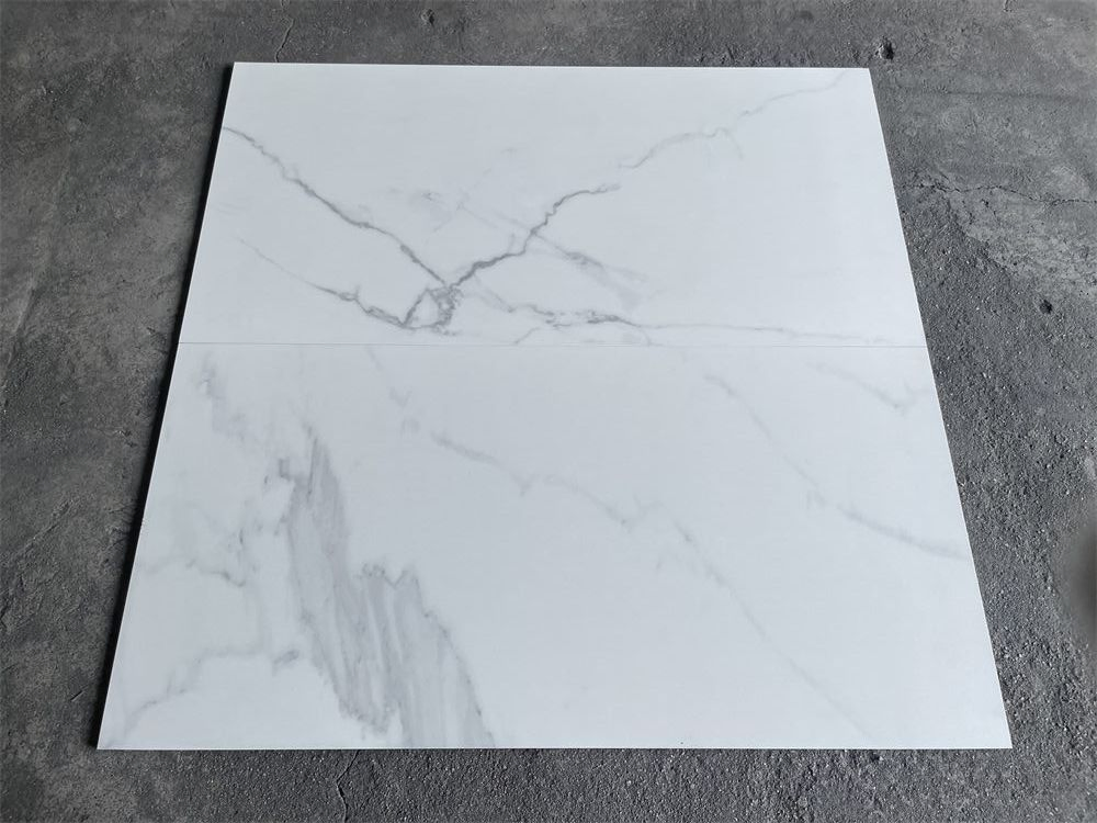 Керамогранитная плитка для пола в ванную 600x1200 мм, белый мрамор