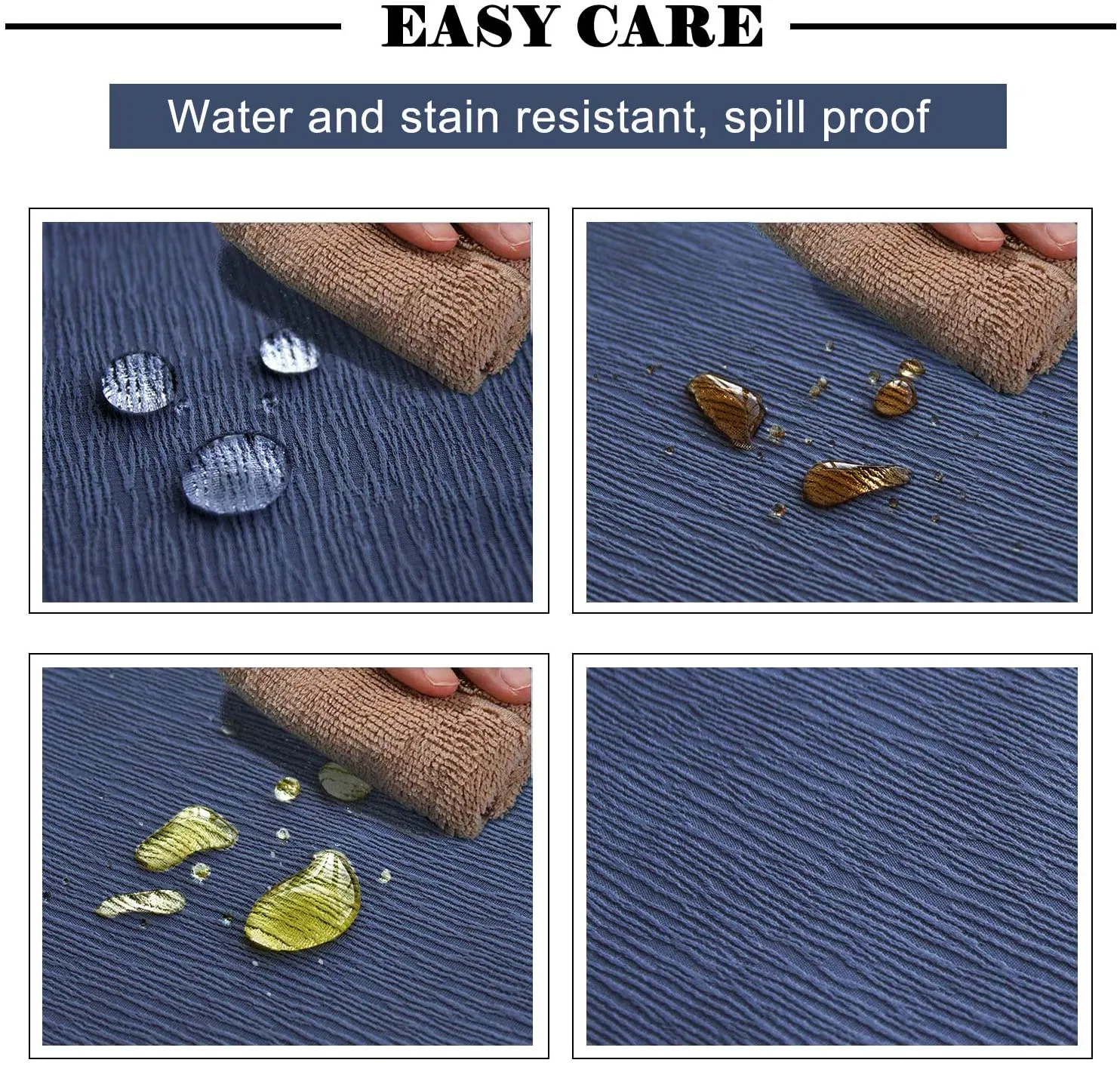 Rectangle Tablecloth Jacquard Bark Crepe Pattern Water Resistantpolyester Table Cloth