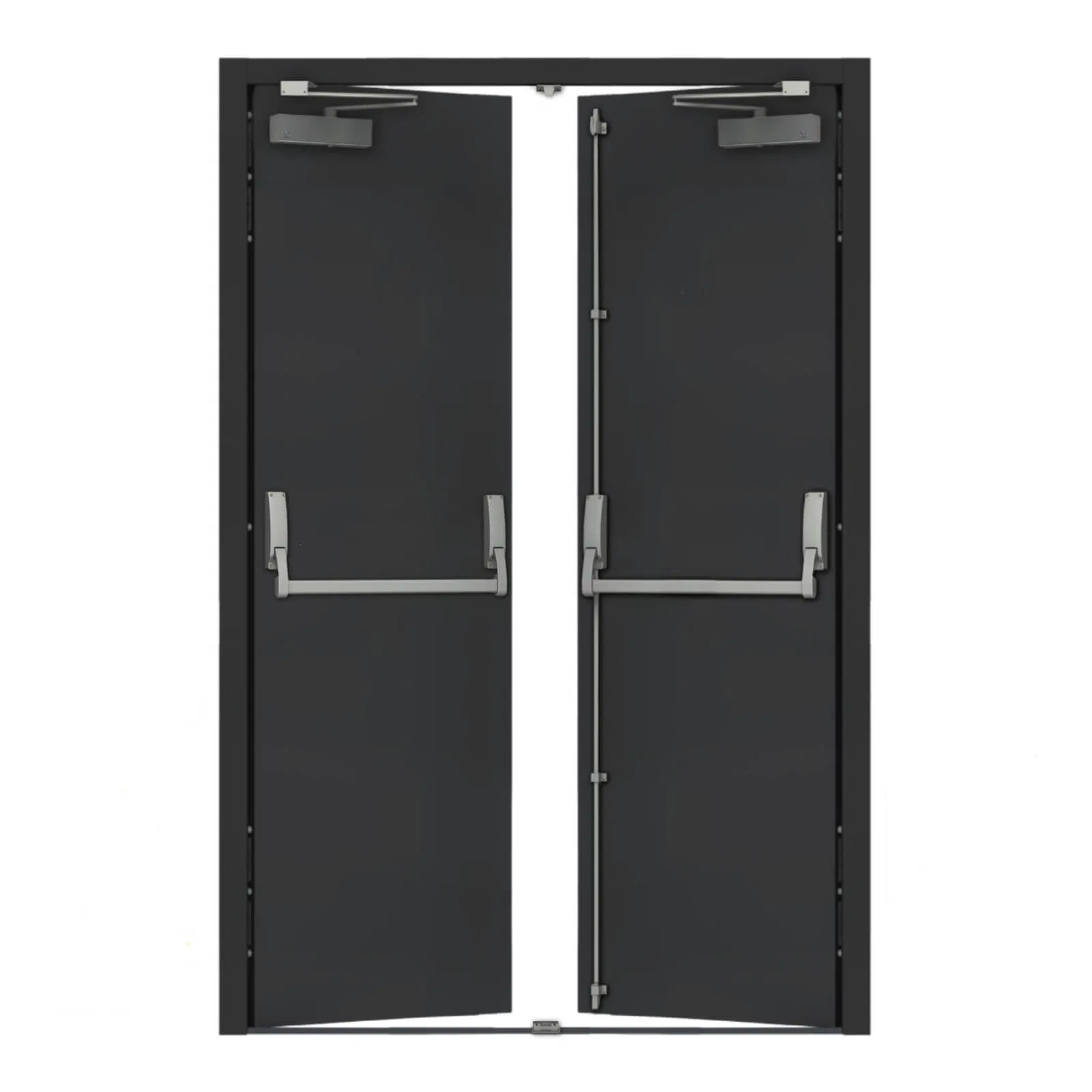 Hollow Metal Doors Exterior Fireproof 60min/90min Steel Fire Rated Door with Panic Push Bar