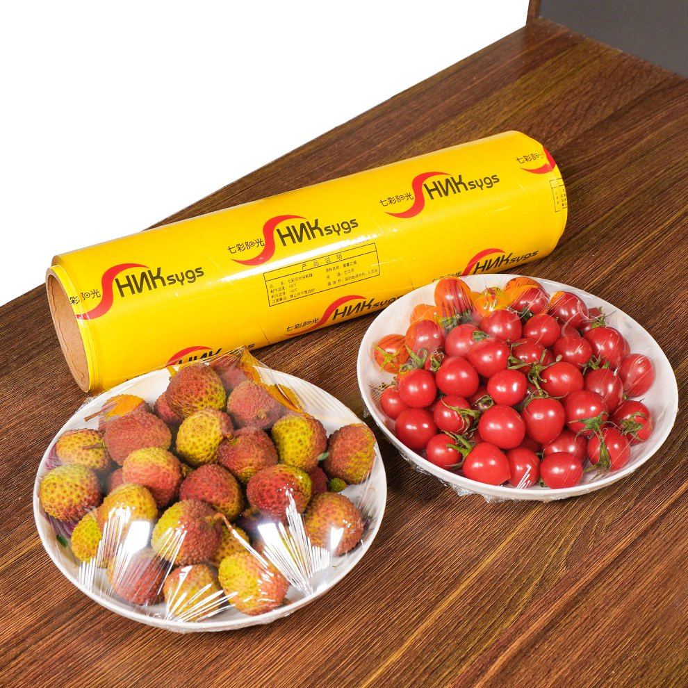 Professional Factory Customer's Logo Printing Food Packing Film Food Grade Plastic Packaging 300m 5kg PVC Cling Film Roll