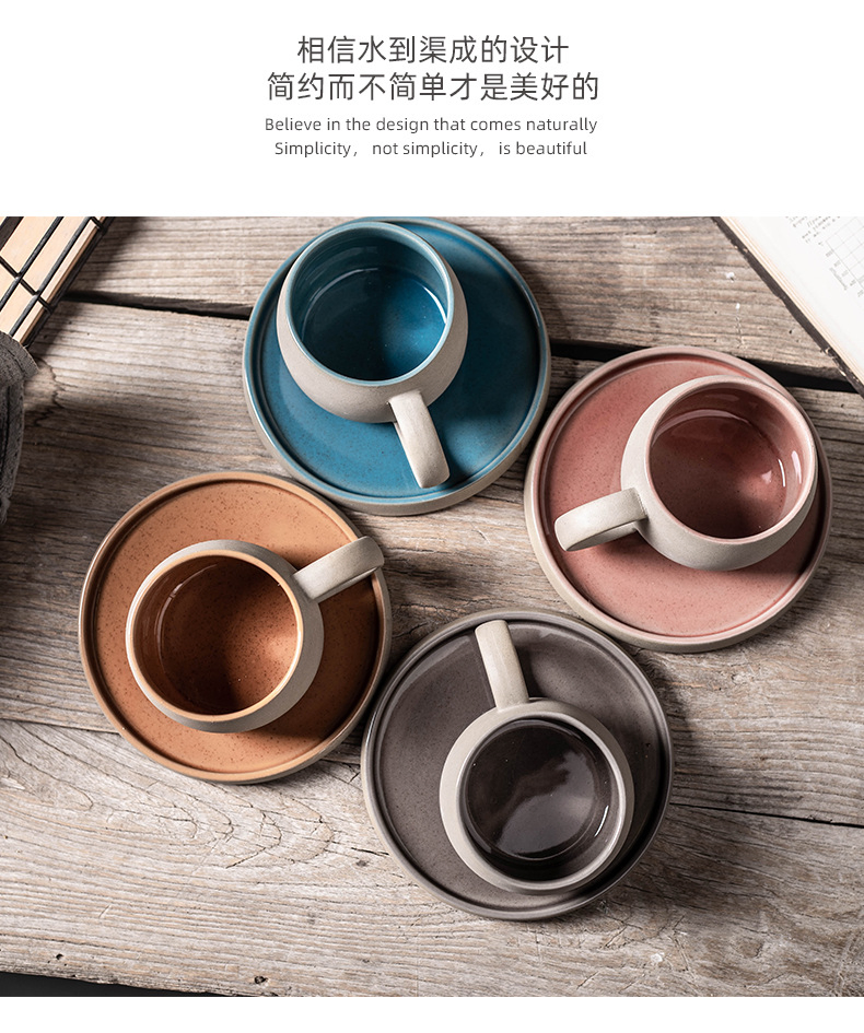 Gary Clay Milk Pottery Latte Coffee Ceramic Cup and Saucer