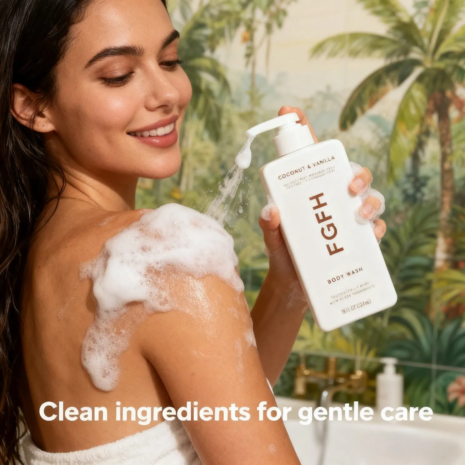Flower Petal Inspired Anti-Aging Foam Moisturizing Hydrated Skin Shower Gel with Bubble Features for Travel Companion